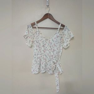 White Floral Blouse